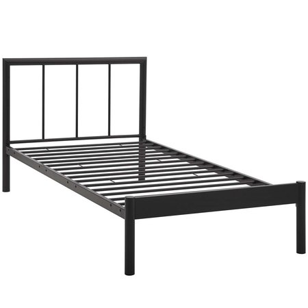 MODWAY FURNITURE 35.5 x 42 in. Gwen Twin Bed Frame Brown MOD-5543-BRN-SET